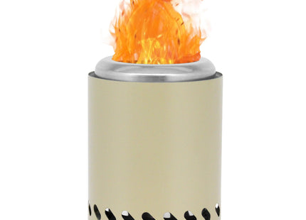 EdenOutdoor® Tafelhaard - Rookloze Tafelhaard - Rookloze Vuurkorf - Pellet & Hout - 19,5 x Ø14,5 CM - Beige