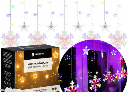 Kerstverlichting Sterrengordijn | Sneeuwvlok | Multicolor | 2 m | 138 Led's