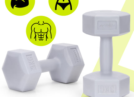 Dumbbell Set - 3 KG - Grijs - Oefengewichten