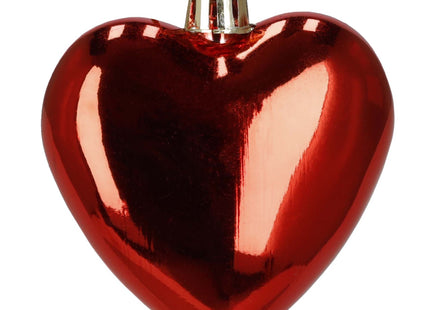 Kerstballen | 16 Stuks | 5/6/7 cm | Rood | Hartjes