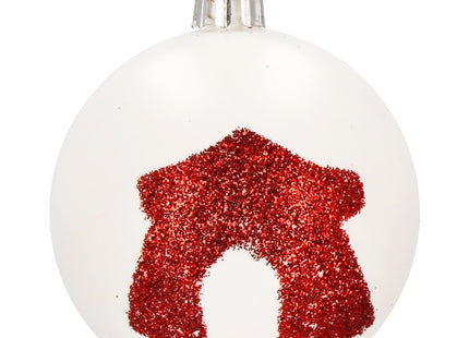 Kerstballen | 30 Stuks | 6 cm | Rood/Wit