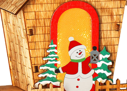 Kersthanger | Kerstversiering | Kerstboomhanger | Lichtgevend | Huis | Sneeuwpop | 12.5 cm