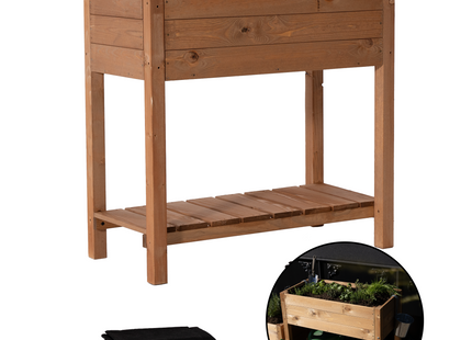 Kweekbak - Plantenbak - Moestuin - Planten - Hout - Geïmpregneerd - Rechthoekig - Bruin- 40 x 80 x 78 Cm