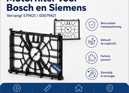 SQOON® Motorfilter  Geschikt voor Bosch & Siemens – Vervangt 579421 / 00579421
