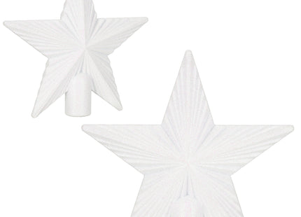 Kerstboom Piek | Ster | 21 cm | Wit | Glitter