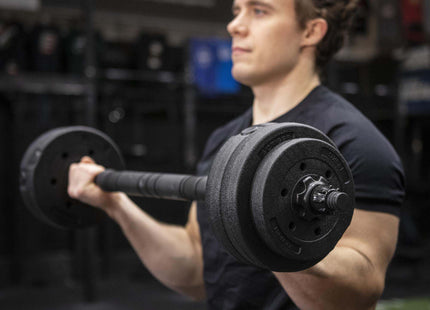 Dumbellset - Verstelbare Kettlebel - 30 KG - Trainings Set - Halter Verlengstuk - Verstelbaar - Complete Set - Thuis Sporten - Zwart