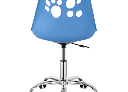 Kinder Bureaustoel - Draaibaar - Metalen Onderstel - Kunststof - Blauw - 120 kg