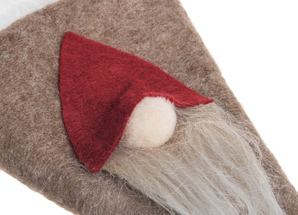 Bestekhouder - Bestekzakje - Kerst - Kerstversiering - Kabouters - Rode Hoed - Bruin - 2 stuks
