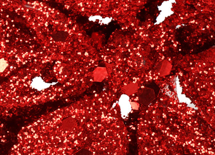 Kunstbloem - Ster van Bethlehem - Kunststof - Rood - Glitters - 13 cm