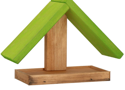 Vogelvoederhuisje - Vogelvoederplek - Vogelvoeding - Staand - Bruin - Groen - 12,5 x 31 x 21,5 cm