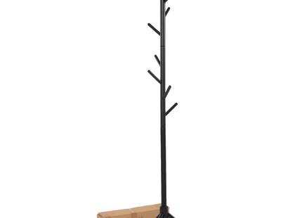 Kapstok - Hout - 8 Haken - Staand - Zwart - 175 CM
