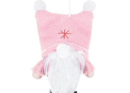 Kerstkabouter - Kersthanger - Kerstdwerg - Kerstversiering - Roze - 8 cm