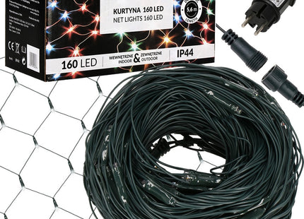 Netverlichting | Lichtgordijn | Kerstverlichting buiten | Koel wit | 160 LED
