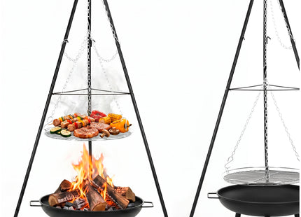 BBQ Tripod - Driepoot -Inclusief Pot - Inclusief Rooster - Inclusief Vis Rookplankjes - Inclusief Vuurschaal - 51 x 152 cm