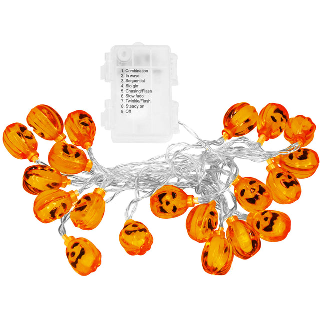 Halloween Decoratie - Lichtslingers - Verlichting - Pompoenen - 20 Led