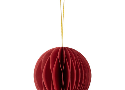 Kerstbal | Papier | 8 Cm | 3D | Rood | 6 Stuks