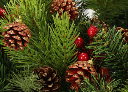 Kerstversiering | Dennenappel | Kerstdecoratie voor binnen | Kersthanger | 6 stuks