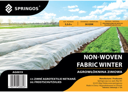Vliesdoek - Plantenbescherming - 50g/M2 - 5x3.2 M - Wit