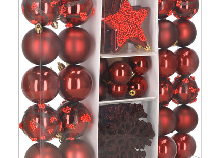 Kerstballen | 40 Stuks | Rood | Onbreekbaar