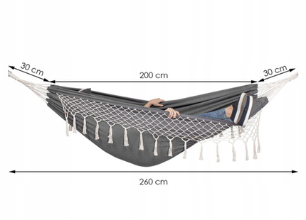 Hangmat | Met Franje | Antraciet | 150 x 210 cm