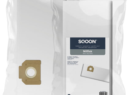 SQOON® Stofzuigerzak Geschikt voor Nilfisk Attix 350 / 360  - 5 Stuks - Vervangt 302000449 - High Filtration voor Industrieel Gebruik & Optimale Stofopname