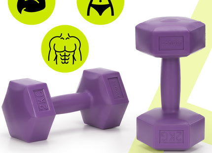 Dumbbell Set - 2 KG - Paars - Oefengewichten