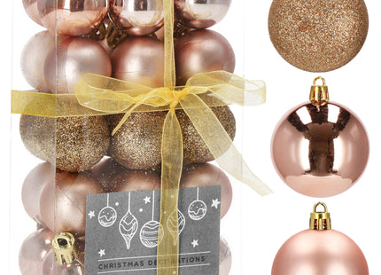 Kerstballen | 30 Stuks | 3 cm | Rosegoud