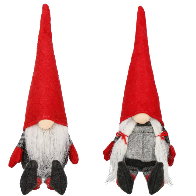Kerstkabouter | Gnome | Gnoom | Zittend | 1 Stuk | 38 cm