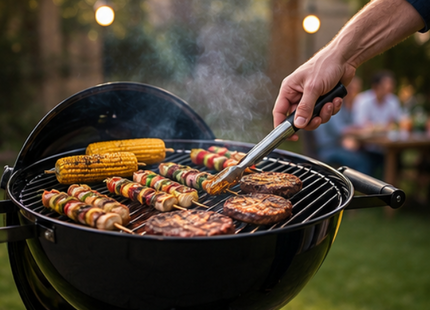 Houtskoolbarbecue - Kogelgrill - Op Wielen - BBQ - Grill - Draagbaar - Uitklapbaar - Camping - Zwart - 47 cm