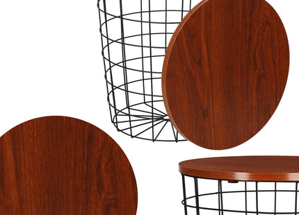 Salontafel | Salontafel Rond | Bijzettafel | 1 Stuk | 45 cm | Zwart/Hout