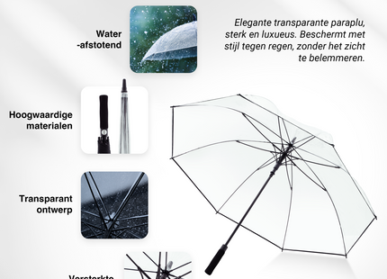 Transparante Paraplu - Doorzichtig - Stevig - Ø 130 cm