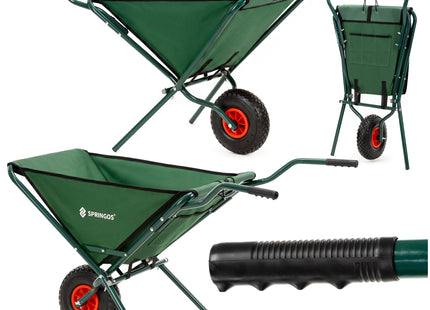 Kruiwagen | Opvouwbaar | Kruiwagenwiel | 50L | 30kg Draagvermogen | Groen