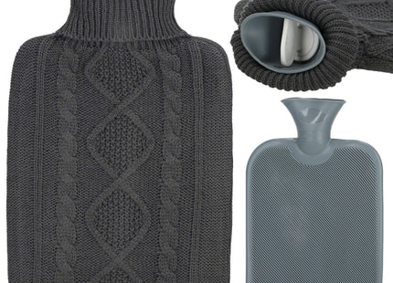 Warmwaterkruik- Sweater -Hoes - 2L - Inhoud - Pijnverlichting- Ontspanning -Grijs