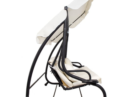 Schommelbank | 3-zits | Waterafstotend | Inclusief 2 Kussens | Verstelbare Luifel | Met klamboe | 243 x 120 x 160 cm | Crème