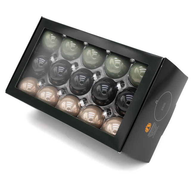 Kerstballen Glas | 30 Stuks | Mix |  Glas | Mat | Glans | Groen | Zwarte | Rose Goud Tinten