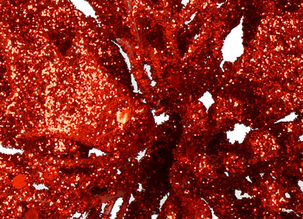 Kunstbloem - Ster van Bethlehem - Rood - Glitters