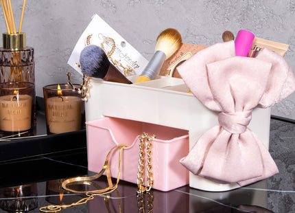 Make Up Organizer | Meerdere Vakken | Lade kast | Roze
