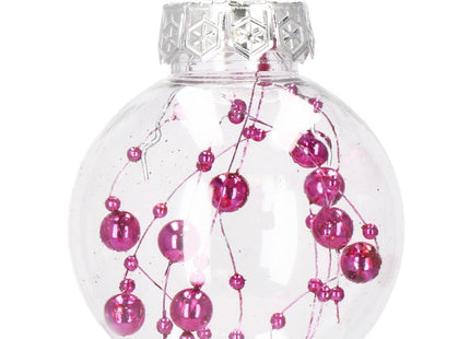 Kerstballen | 30 Stuks | 6 cm | Transparant/Roze/Wit
