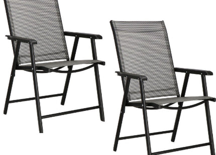 Tuinstoelen | Tuinstoelen | Verstelbare Rugleuning | Inklapbaar | Aluminium & Textileen | 2 Stuks | Zwart/Grijs