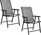 Tuinstoelen | Tuinstoelen | Verstelbare Rugleuning | Inklapbaar | Aluminium & Textileen | 2 Stuks | Zwart/Grijs