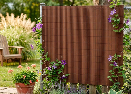 Balkonscherm - Privacyscherm - Hoge Kwaliteit - Waterbestendig - UV-bescherming - 1.4x5 m - Bruin - PVC