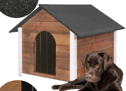 Hondenhuis - Hondenhok - Geïsoleerd - Voor Buiten - Weersbestendig - Hout -Bruin