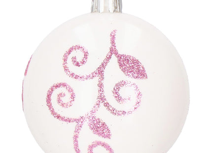 Kerstballen | 153 Stuks | Roze/Wit