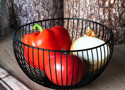 Fruitschaal | Fruitmand | 19 x 11 cm | Zwart