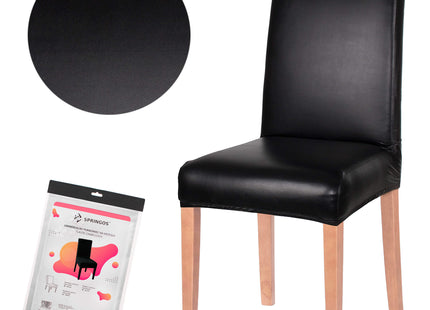 Stoelhoes - Voor Eetkamerstoelen - Met Stretch - Leer - Zwart