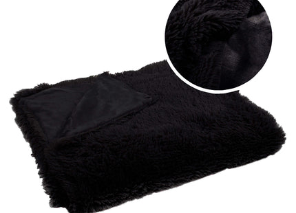 Plaid | Sprei | Deken | 200 x 220 cm | Pluche | Zwart
