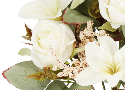 Kunstbloemen - Sierboeket - Decoratief - 9 Rozen - Decoratief - 37 cm