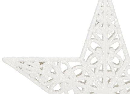 Kerstboom Piek | GlitterSter | 21 cm | Zilver