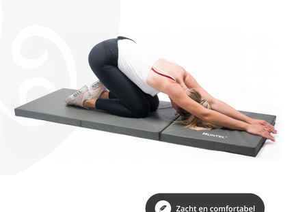 Fitnessmat - Sportmat - Premium Kwaliteit - Opvouwbaar - 3 Delig - 180 X 60 X 5.5 cm - Grijs