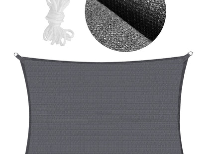Schaduwdoek | Zonnezeil | Rechthoek | 5 x 3 m | 90% Schaduw | Donker Grijs